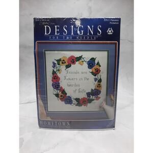 Designs For The Needle Counted Cross Stitch Kit Pansies 5311 10x10 Friends
